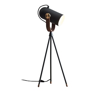 Lampa biurkowa spot czarna drewno Carronade